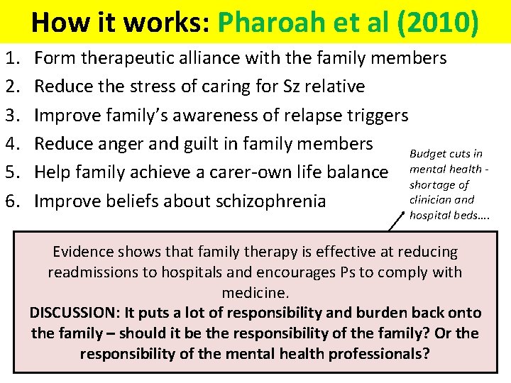 How it works: Pharoah et al (2010) 1. 2. 3. 4. 5. 6. Form