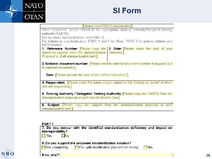 SI Form 26 