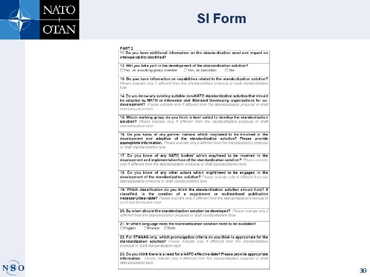 SI Form 30 