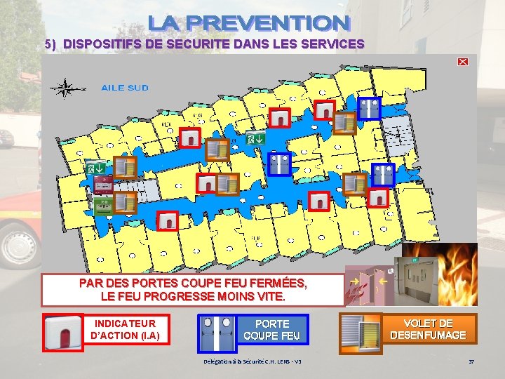 5) DISPOSITIFS DE SECURITE DANS LES SERVICES PAR DES PORTES COUPE FEU FERMÉES, LE