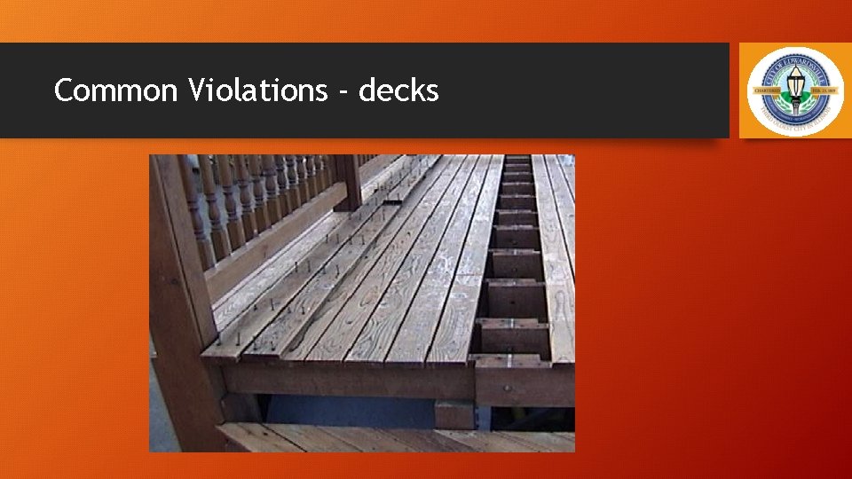 Common Violations - decks 24 