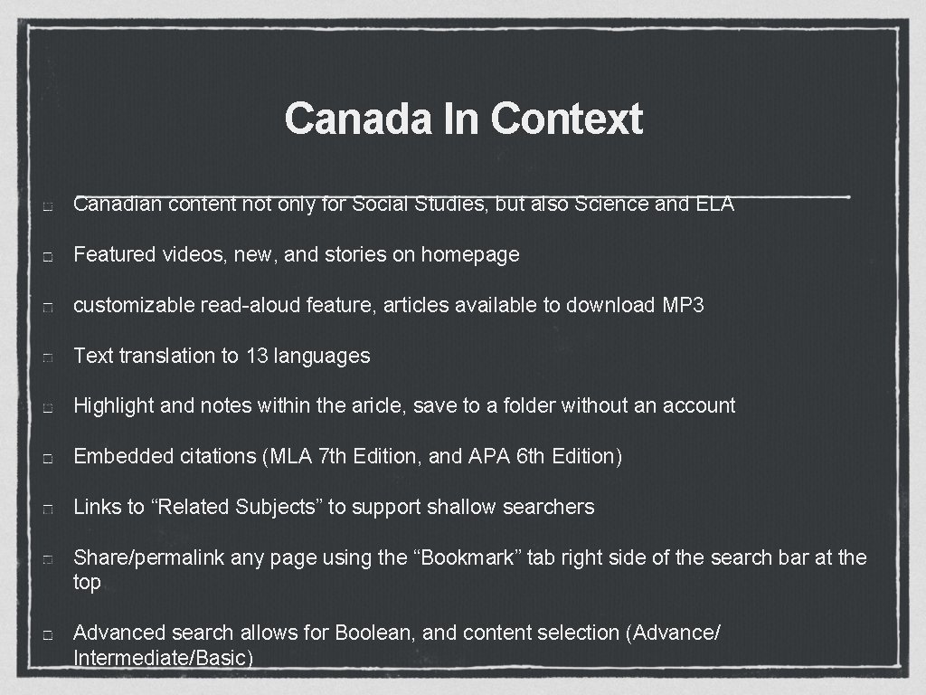 Canada In Context Canadian content not only for Social Studies, but also Science and