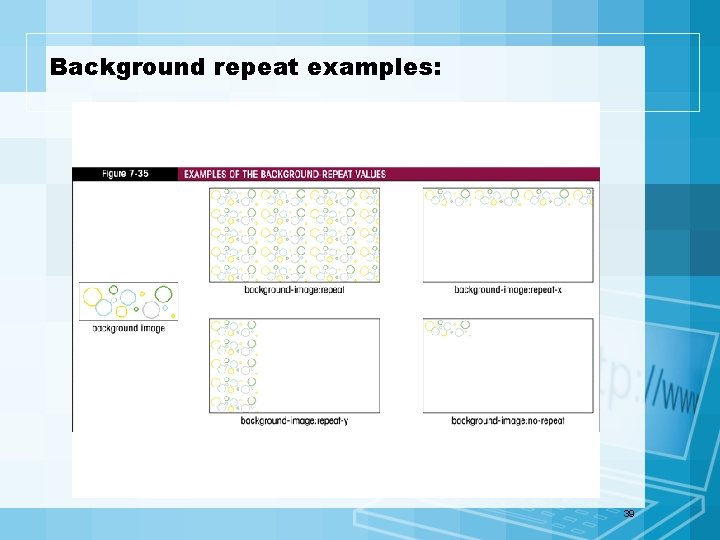 Background repeat examples: 39 