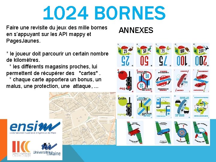 1024 BORNES Faire une revisite du jeux des mille bornes en s’appuyant sur les