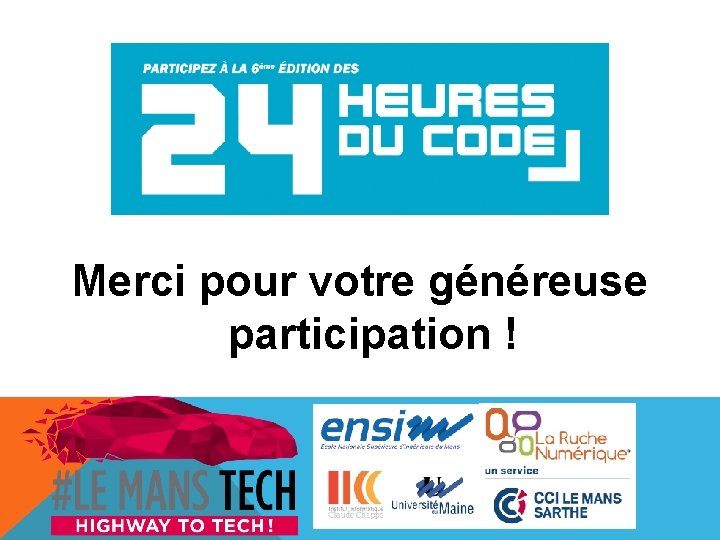 Merci pour votre généreuse participation ! 