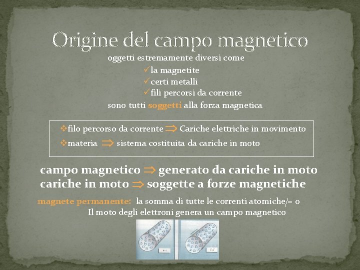 Origine del campo magnetico oggetti estremamente diversi come üla magnetite ücerti metalli üfili percorsi Origine del campo magnetico oggetti estremamente diversi come üla magnetite ücerti metalli üfili percorsi