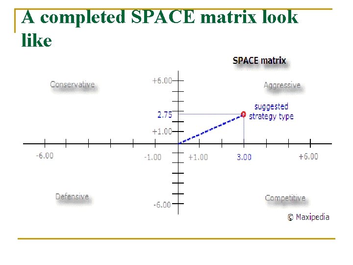 A completed SPACE matrix look like 