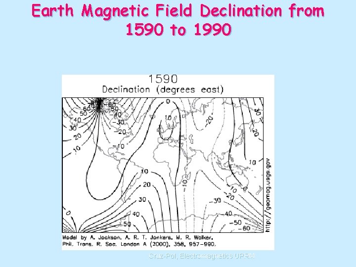 Earth Magnetic Field Declination from 1590 to 1990 Cruz-Pol, Electromagnetics UPRM 