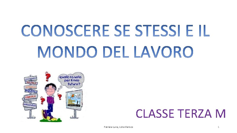CLASSE TERZA M Patrizia Luna, Lidia Varisco 1 