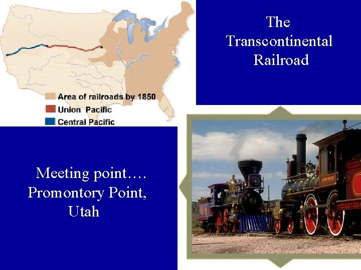 The Transcontinental Railroad Meeting point…. Promontory Point, Utah 
