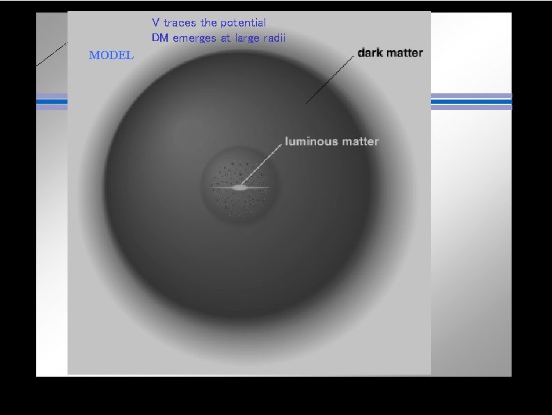 V traces the potential DM emerges at large radii MODEL 