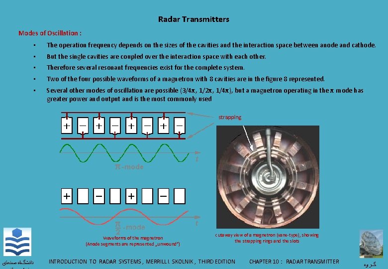 Radar Transmitters Modes of Oscillation : • The operation frequency depends on the sizes