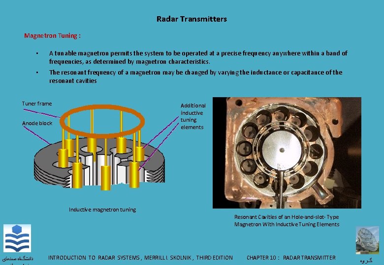 Radar Transmitters Magnetron Tuning : • A tunable magnetron permits the system to be