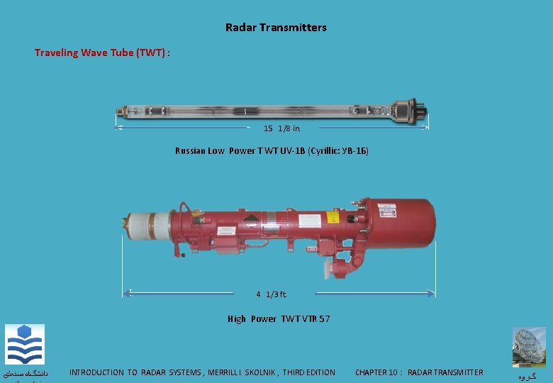 Radar Transmitters Traveling Wave Tube (TWT) : 15 1/8 in. Russian Low Power T