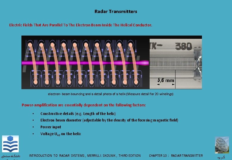 Radar Transmitters Electric Fields That Are Parallel To The Electron Beam Inside The Helical