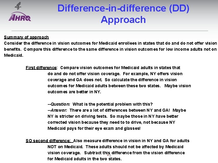 The Use of DifferenceinDifference Models to Analyze Policy