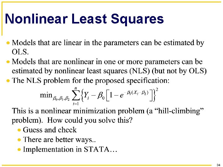 Nonlinear Least Squares 34 