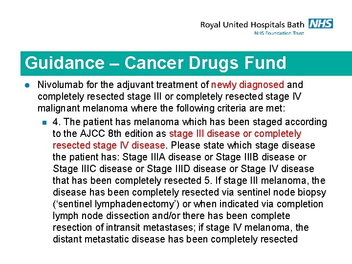 Guidance – Cancer Drugs Fund l Nivolumab for the adjuvant treatment of newly diagnosed