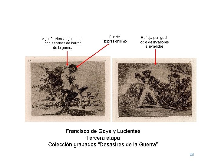 Aguafuertes y aguatintas con escenas de horror de la guerra Fuerte expresionismo Refleja por