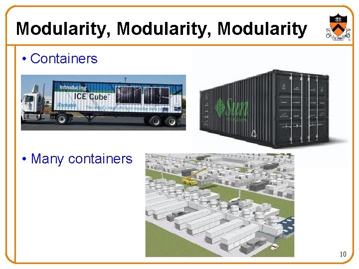 Modularity, Modularity • Containers • Many containers 10 Modularity, Modularity • Containers • Many containers 10