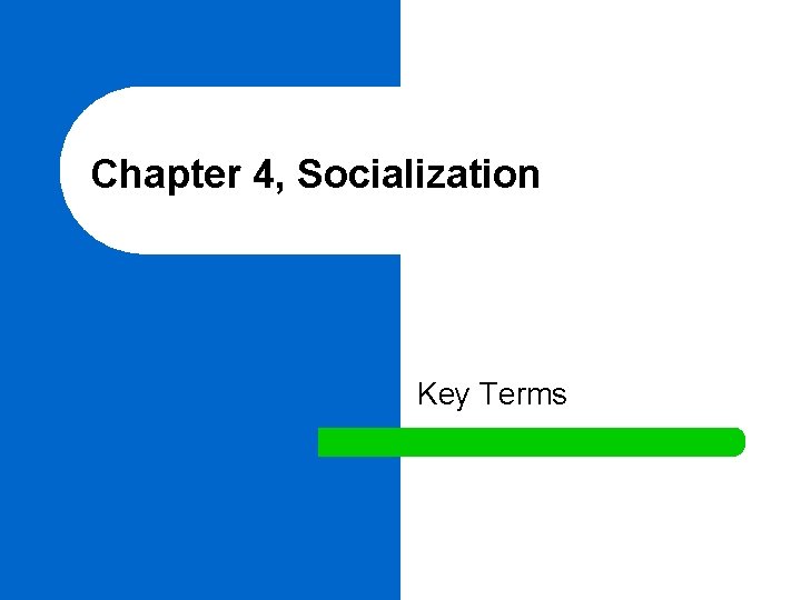 Chapter 4, Socialization Key Terms 