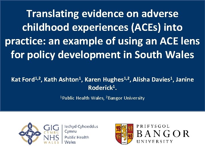 Translating evidence on adverse childhood experiences (ACEs) into practice: an example of using an