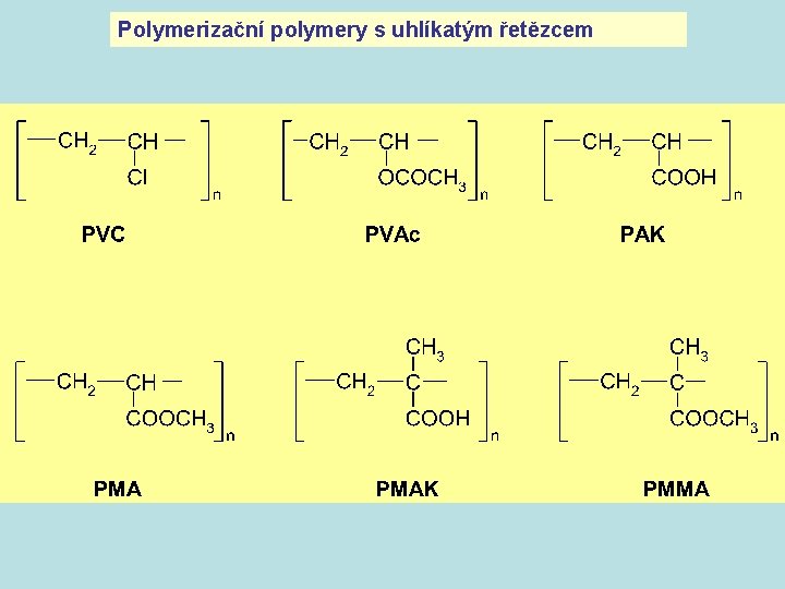 Polymerizační polymery s uhlíkatým řetězcem 