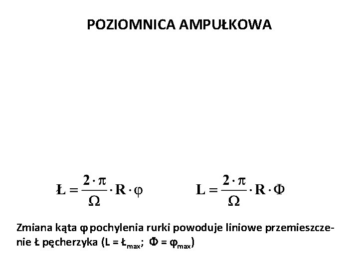 Józef Zawada, PŁ POZIOMNICA AMPUŁKOWA Józef Zawada, PŁ Zmiana kąta pochylenia rurki powoduje liniowe