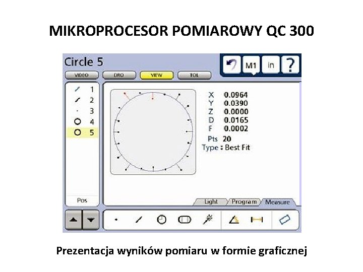 MIKROPROCESOR POMIAROWY QC 300 Prezentacja wyników pomiaru w formie graficznej 