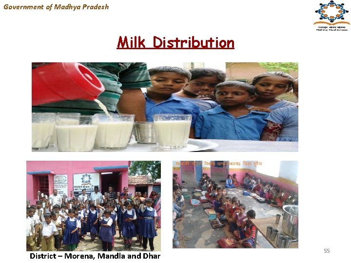 Government of Madhya Pradesh Milk Distribution District – Morena, Mandla and Dhar 55 