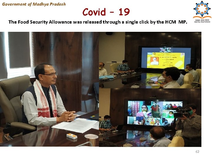 Government of Madhya Pradesh Covid – 19 The Food Security Allowance was released through