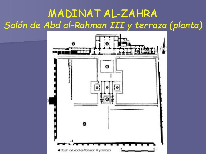 MADINAT AL-ZAHRA Salón de Abd al-Rahman III y terraza (planta) 