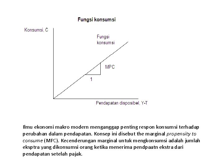 Ilmu ekonomi makro modern menganggap penting respon konsumsi terhadap perubahan dalam pendapatan. Konsep ini