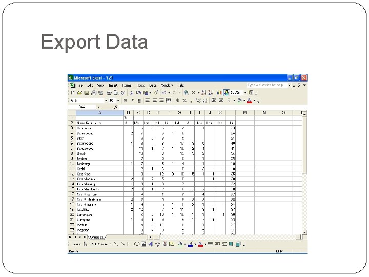 Export Data 