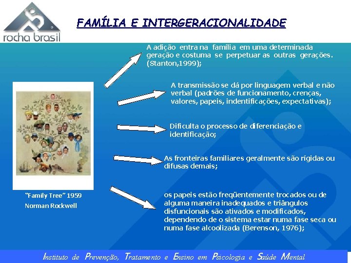 FAMÍLIA E INTERGERACIONALIDADE A adição entra na família em uma determinada geração e costuma