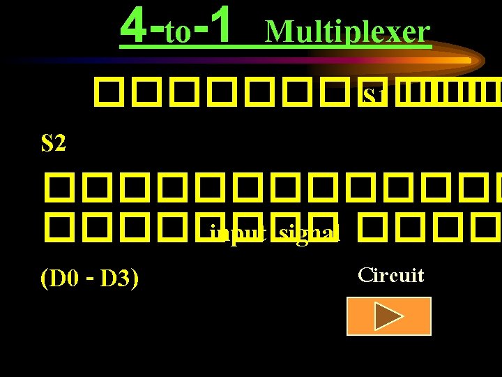4 -to-1 Multiplexer ������ S 1 ��� S 2 ������� input signal ���� Circuit