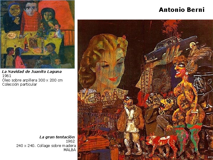 Antonio Berni La Navidad de Juanito Laguna 1961 Óleo sobre arpillera 300 x 200