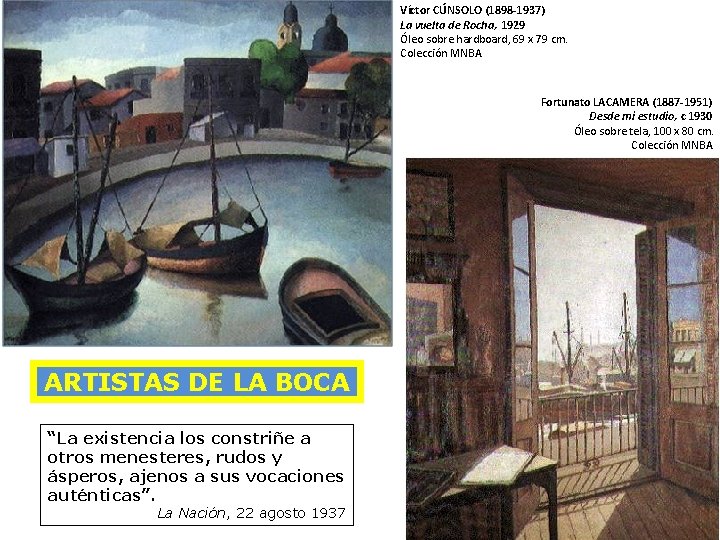 Víctor CÚNSOLO (1898 -1937) La vuelta de Rocha, 1929 Óleo sobre hardboard, 69 x