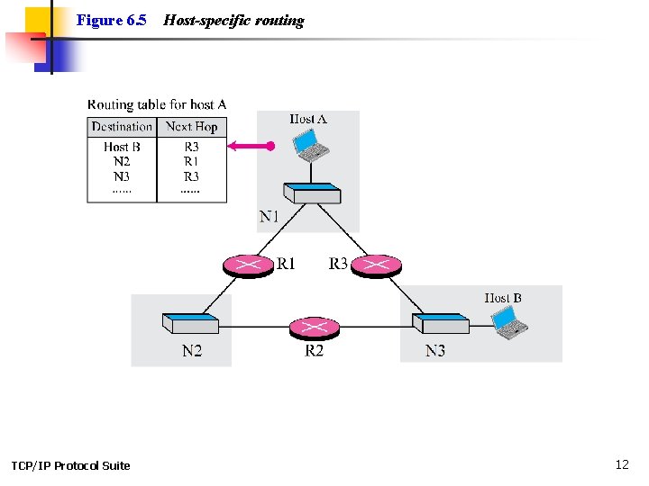 Figure 6. 5 TCP/IP Protocol Suite Host-specific routing 12 