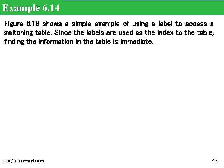 Example 6. 14 Figure 6. 19 shows a simple example of using a label