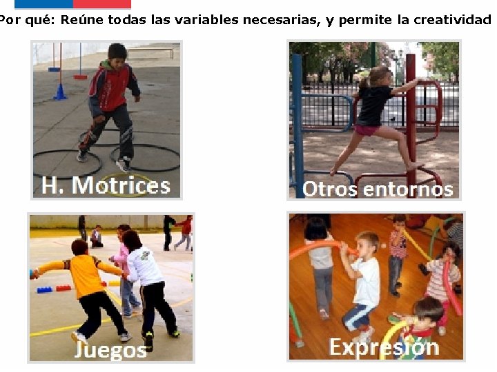 Por qué: Reúne todas las variables necesarias, y permite la creatividad 