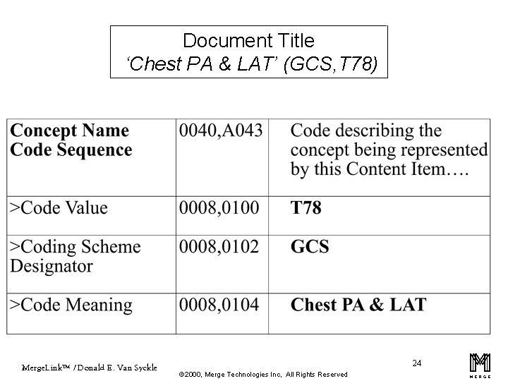 Document Title ‘Chest PA & LAT’ (GCS, T 78) Merge. Link™ / Donald E.