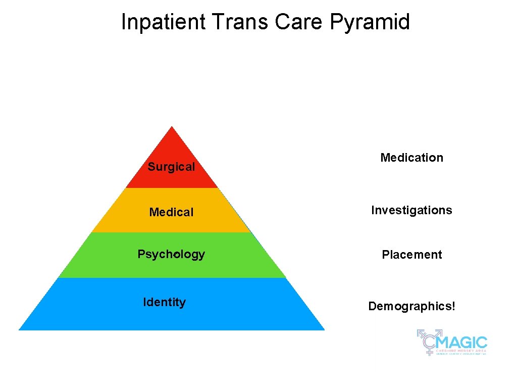 Inpatient Trans Care Pyramid Surgical Medication Medical Investigations Psychology Placement Identity Demographics! 