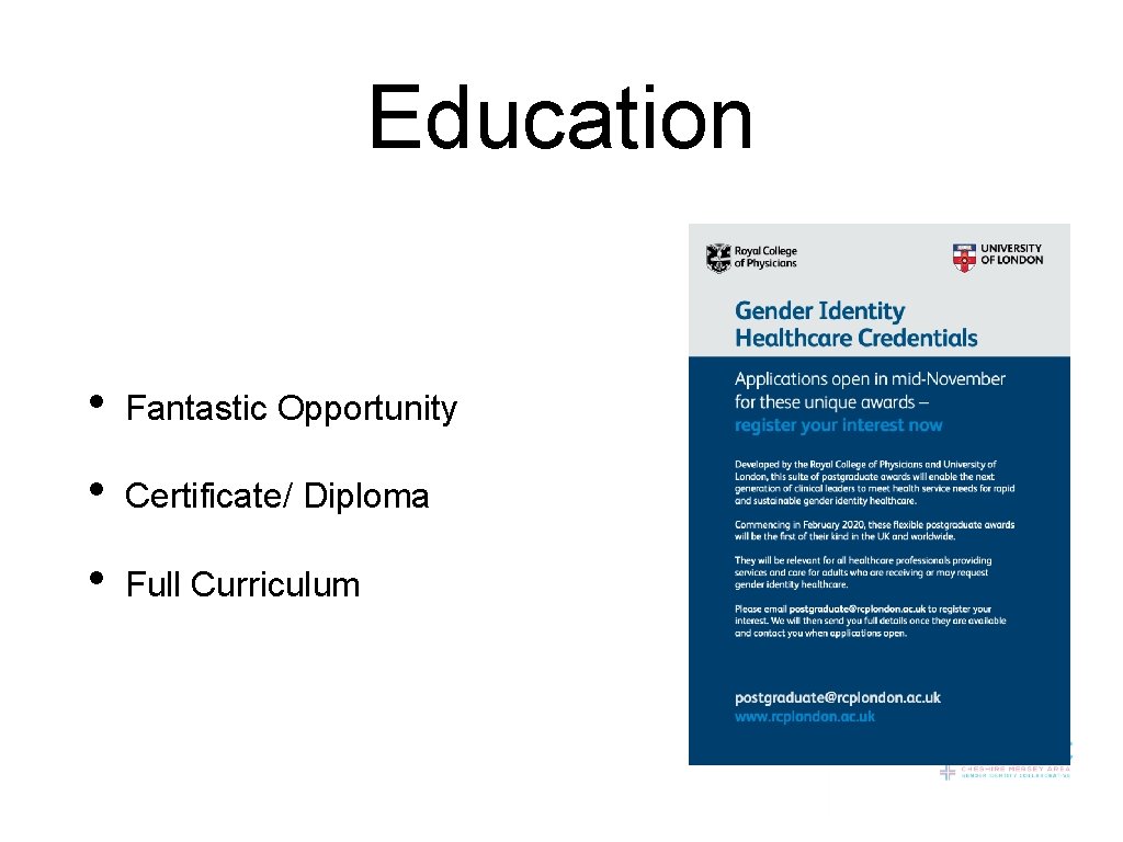 Education • Fantastic Opportunity • Certificate/ Diploma • Full Curriculum 