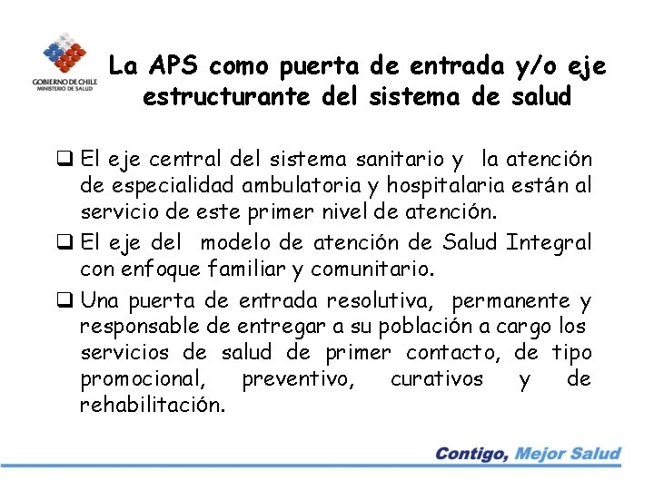 La APS como puerta de entrada y/o eje estructurante del sistema de salud q