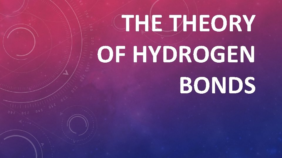 THE THEORY OF HYDROGEN BONDS 