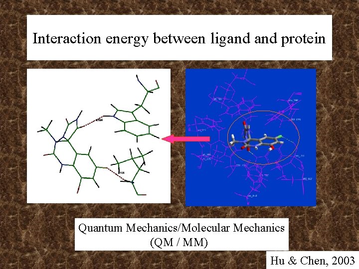 Interaction energy between ligand protein Quantum Mechanics/Molecular Mechanics (QM / MM) Hu & Chen, Interaction energy between ligand protein Quantum Mechanics/Molecular Mechanics (QM / MM) Hu & Chen,