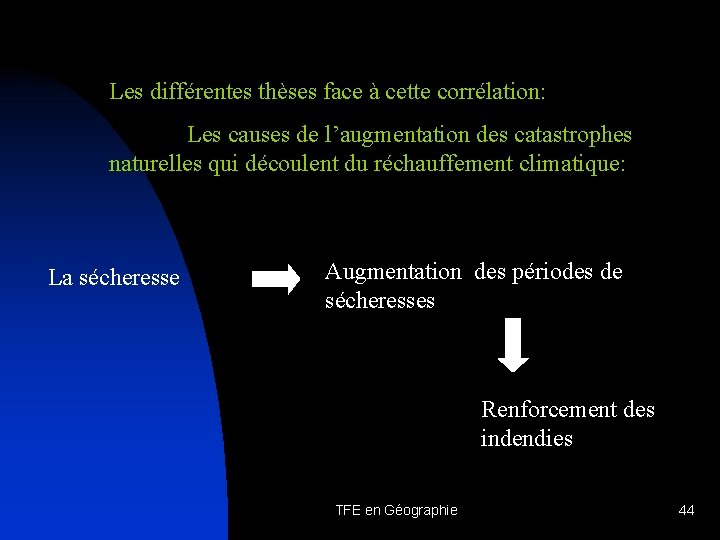 Les différentes thèses face à cette corrélation: Les causes de l’augmentation des catastrophes naturelles