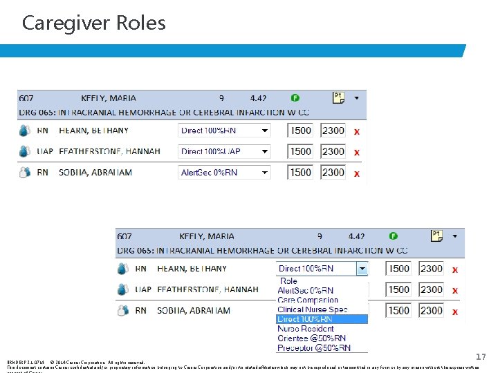 Caregiver Roles 17 BRNDEXP 2. 1 0714 © 2014 Cerner Corporation. All rights reserved.