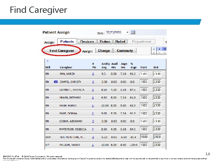 Find Caregiver 18 BRNDEXP 2. 1 0714 © 2014 Cerner Corporation. All rights reserved.